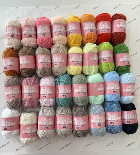 Hello Baby Love Şönil İplik Seti Tüm Renkler 32 adet
