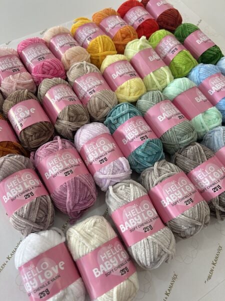 Hello Baby Love Şönil İplik Seti Tüm Renkler 32 adet