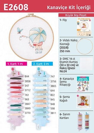 Tuva Ahşap Kasnaklı Kanaviçe Kiti E2608