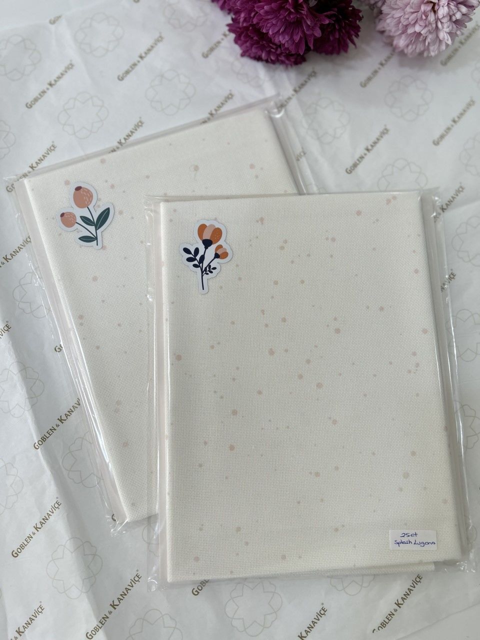 Zweigart 25 ct 50x70 cm Splash Pembe