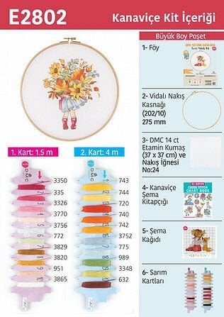 Tuva Ahşap Kasnaklı Kanaviçe Kiti E2802