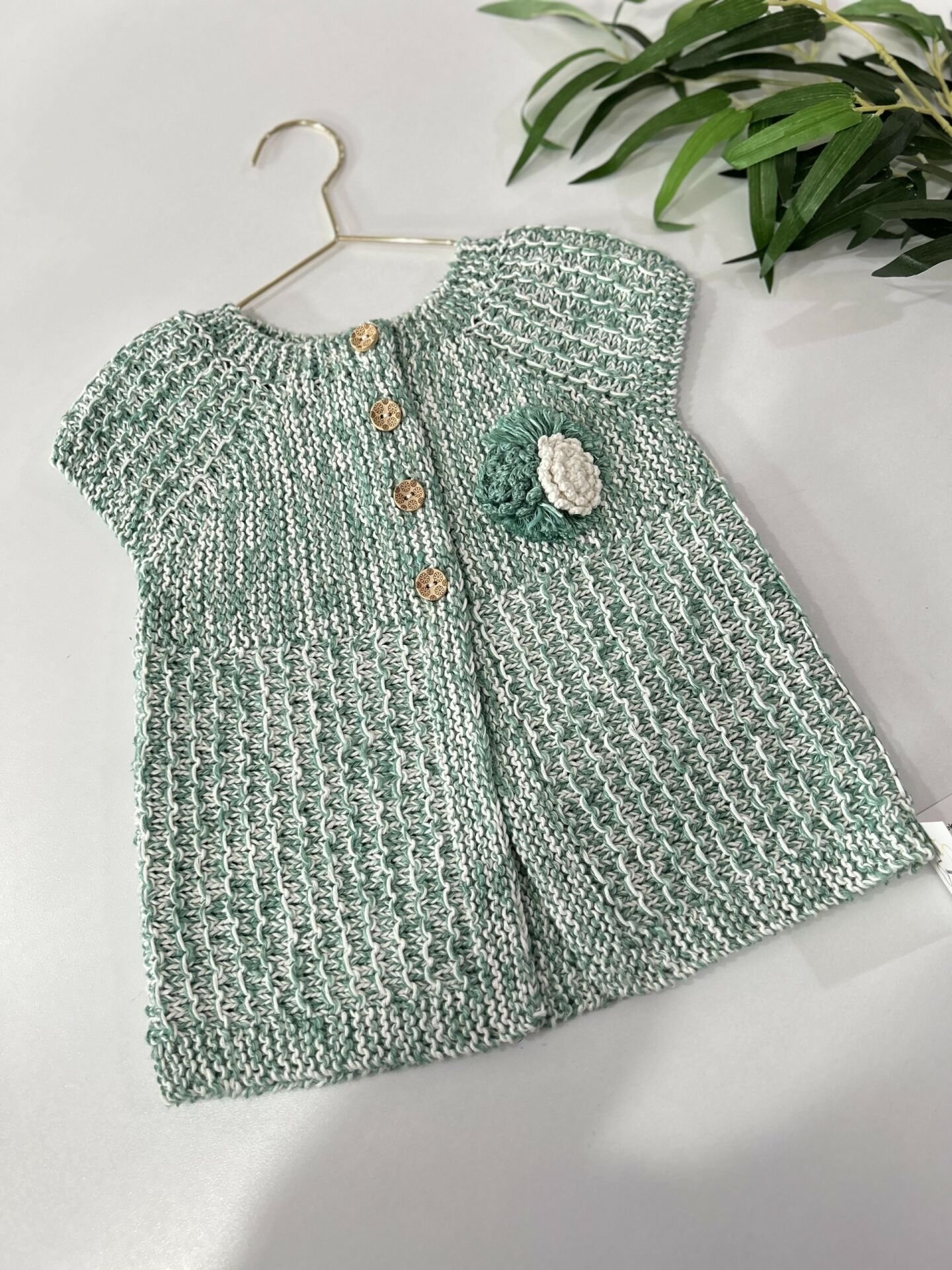 El Örgüsü Bebek Hırkası Yeşil